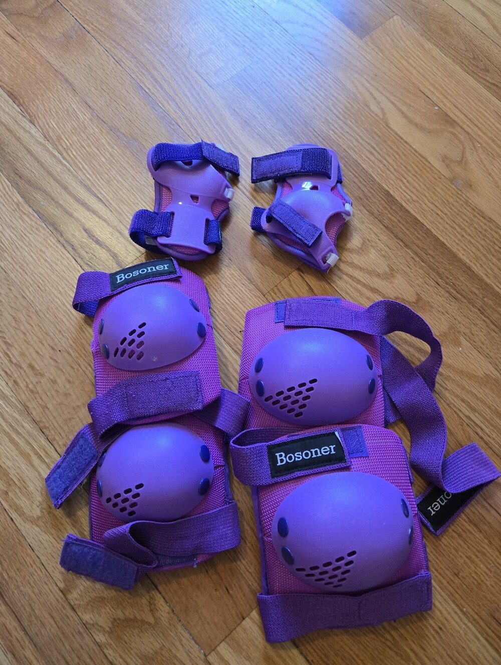Bosoner Purple Kids Knee and Elbow Pad Set